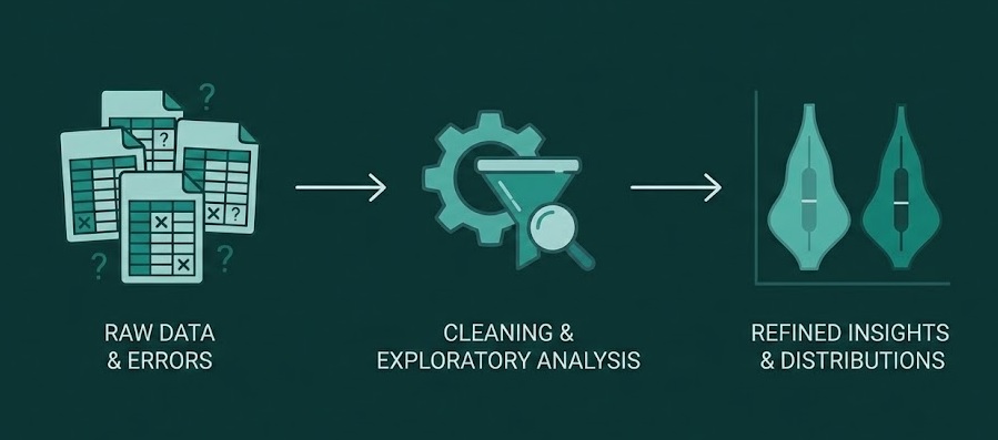 Disorganised to organised visualization. Made with Google Gemini